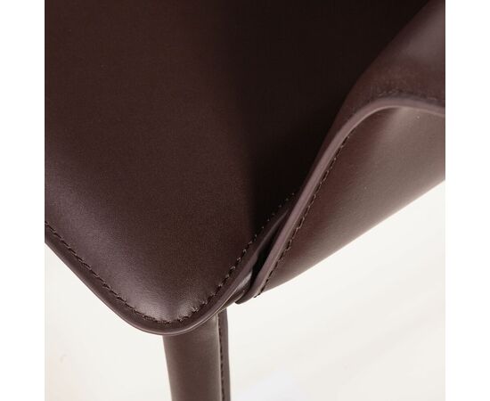 Стул полубарный GIO, кожа коричневый, изображение 11 | Интернет магазин мебели и декора LifeDekor