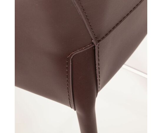 Стул полубарный GIO, кожа коричневый, изображение 13 | Интернет магазин мебели и декора LifeDekor