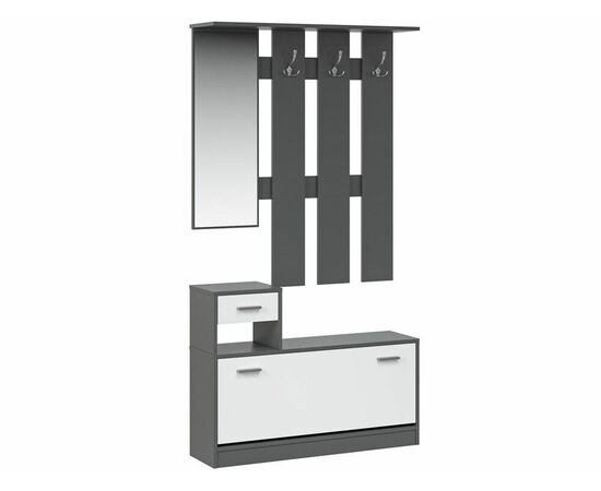 Прихожая «Интер», Антрацит/белый, изображение 2 | Интернет магазин мебели и декора LifeDekor