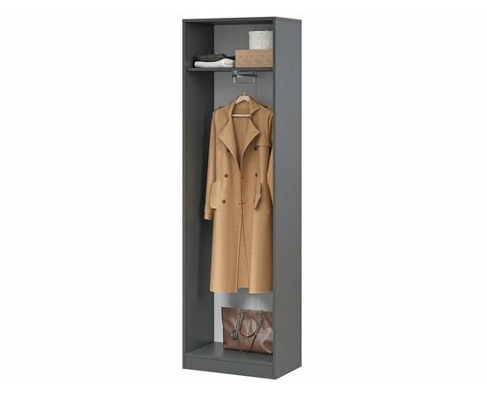 Прихожая «Интер» со шкафом, Антрацит/белый, изображение 4 | Интернет магазин мебели и декора LifeDekor