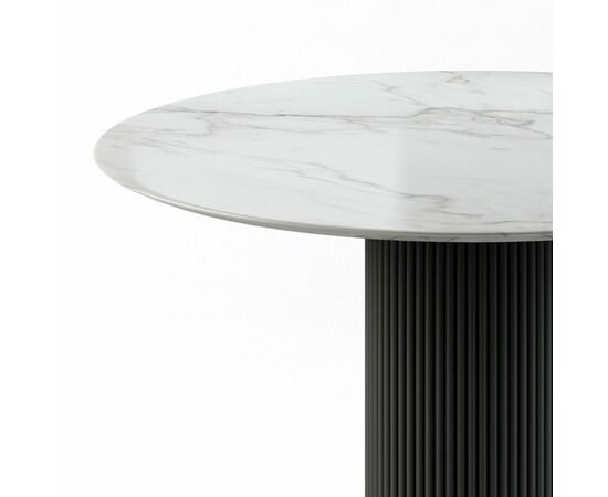 Стол круглый Nolan 120, керамика глянцевая, белая, изображение 2 | Интернет магазин мебели и декора LifeDekor