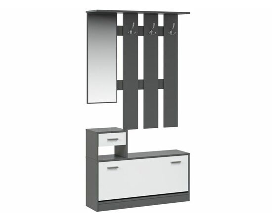 Прихожая «Интер», Антрацит/белый | Интернет магазин мебели и декора LifeDekor