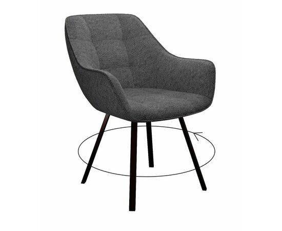 Стул DikLine 252 М поворотный, NS13 GRAPHITE, ножки черные | Интернет магазин мебели и декора LifeDekor