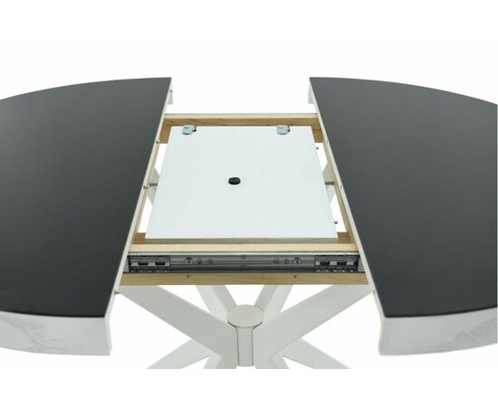 Стол Оскар D950 Glass, Белый, Стекло Чёрное, изображение 4 | Интернет магазин мебели и декора LifeDekor