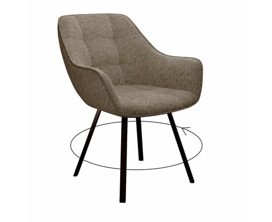 Стул DikLine 252 М поворотный, NS05 CAPPUCCINO, ножки черные | Интернет магазин мебели и декора LifeDekor