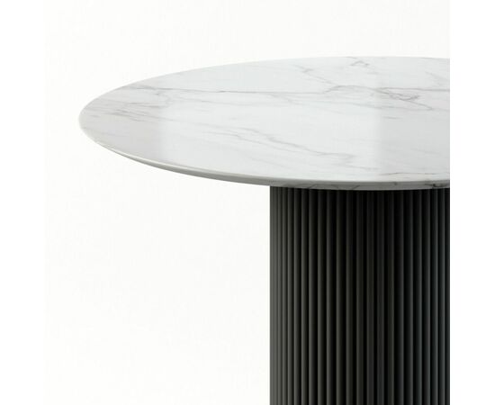 Стол круглый Nolan 100, керамика глянцевая, белая, изображение 2 | Интернет магазин мебели и декора LifeDekor