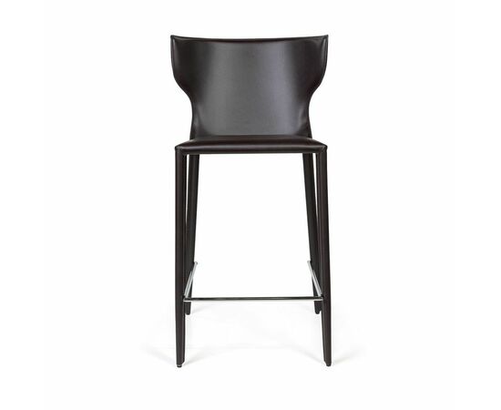 Стул полубарный Austin, кожа коричневый, изображение 2 | Интернет магазин мебели и декора LifeDekor