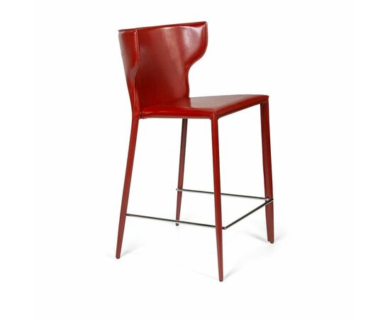 Стул полубарный Austin, кожа ретро-красный | Интернет магазин мебели и декора LifeDekor