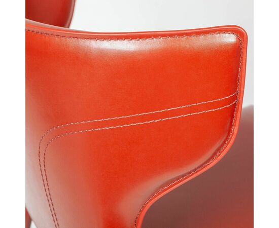 Стул полубарный Austin, кожа ретро-красный, изображение 10 | Интернет магазин мебели и декора LifeDekor