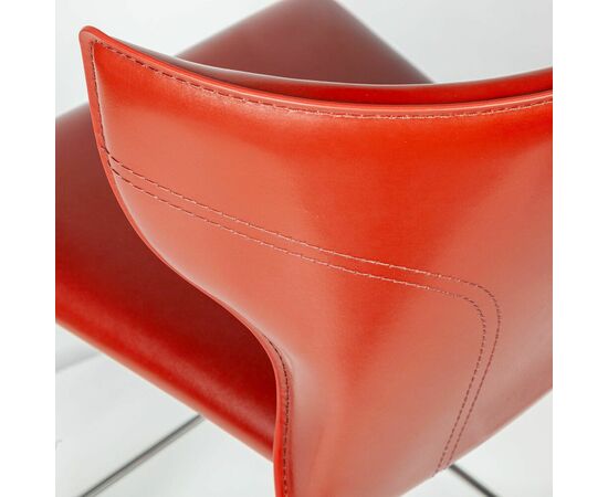 Стул полубарный Austin, кожа ретро-красный, изображение 11 | Интернет магазин мебели и декора LifeDekor