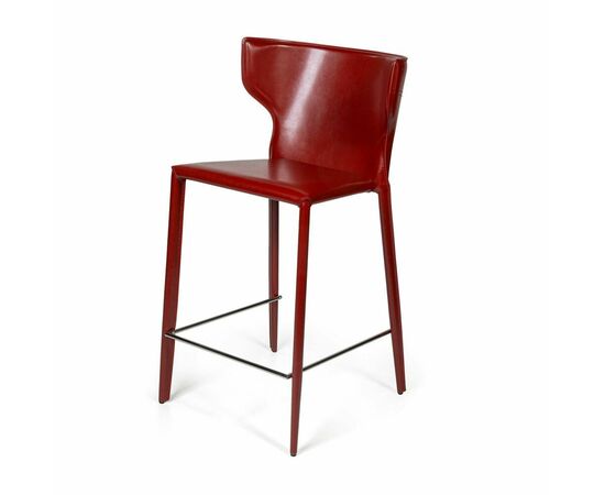 Стул полубарный Austin, кожа ретро-красный, изображение 3 | Интернет магазин мебели и декора LifeDekor