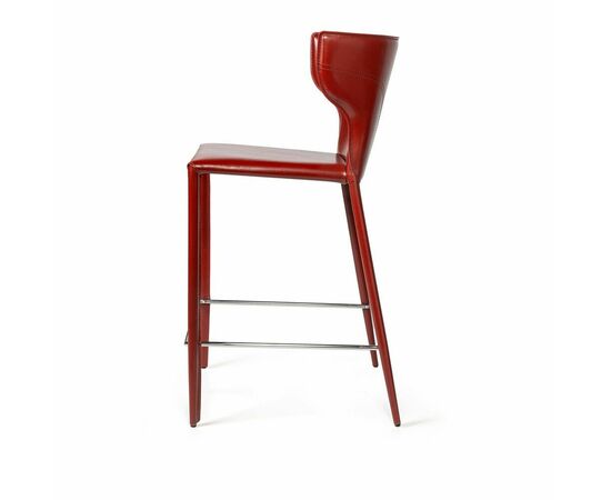 Стул полубарный Austin, кожа ретро-красный, изображение 4 | Интернет магазин мебели и декора LifeDekor
