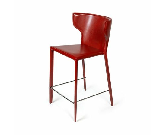 Стул полубарный Austin, кожа ретро-красный, изображение 7 | Интернет магазин мебели и декора LifeDekor