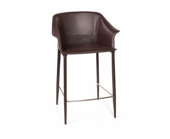 Стул полубарный GIO, кожа коричневый, изображение 4 | Интернет магазин мебели и декора LifeDekor