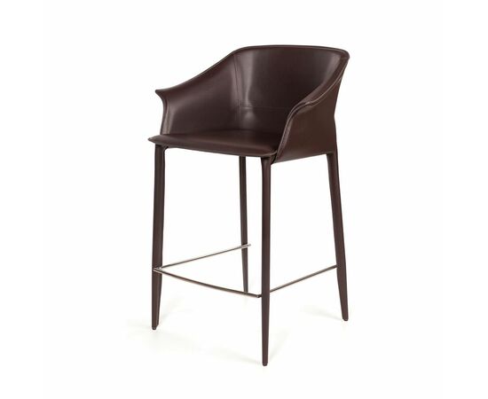 Стул полубарный GIO, кожа коричневый | Интернет магазин мебели и декора LifeDekor