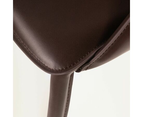 Стул  с подлокотниками GIO, кожа коричневый, изображение 10 | Интернет магазин мебели и декора LifeDekor