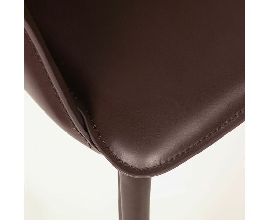 Стул  с подлокотниками GIO, кожа коричневый, изображение 12 | Интернет магазин мебели и декора LifeDekor