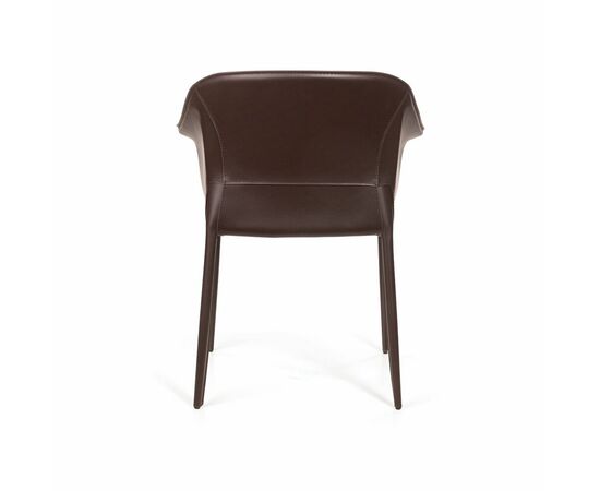 Стул  с подлокотниками GIO, кожа коричневый, изображение 7 | Интернет магазин мебели и декора LifeDekor