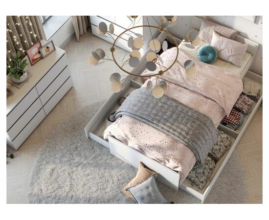 Кровать Валенсия белый текстурный, изображение 8 | Интернет магазин мебели и декора LifeDekor