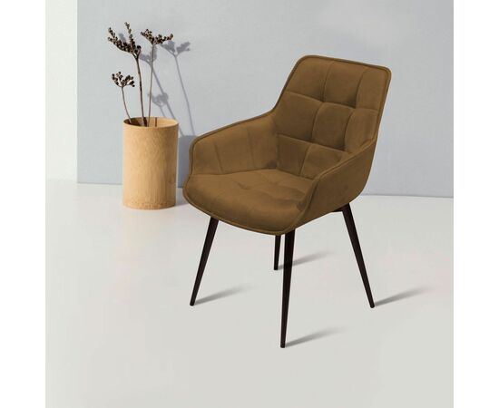 Стул с подлокотниками Capri, бархат коричневый 12 / опора конус, изображение 5 | Интернет магазин мебели и декора LifeDekor