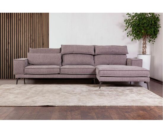 Диван ENZO с шезлонгом, рогожка, бежевый, изображение 2 | Интернет магазин мебели и декора LifeDekor