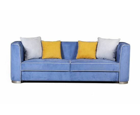 Komo диван-кровать трехместный, велюр синий | Интернет магазин мебели и декора LifeDekor