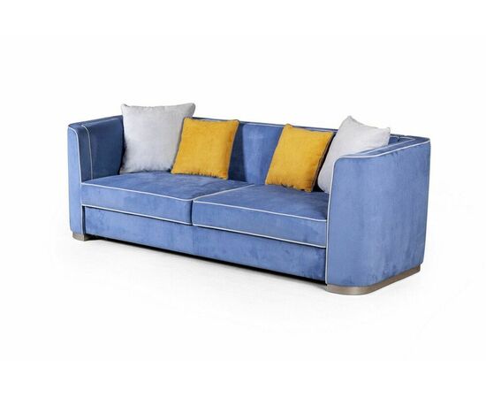 Komo диван-кровать трехместный, велюр синий, изображение 6 | Интернет магазин мебели и декора LifeDekor