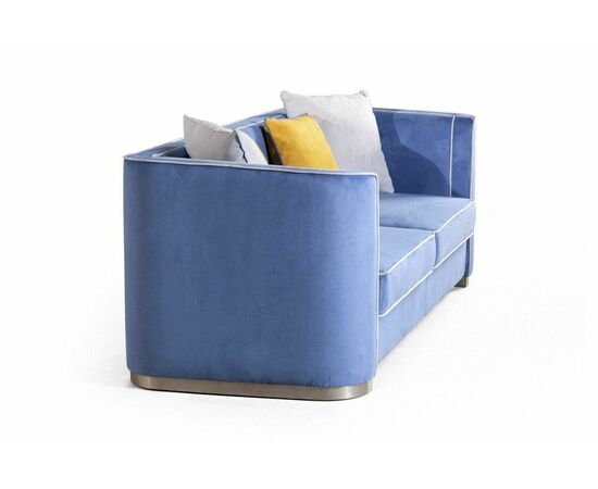 Komo диван-кровать трехместный, велюр синий, изображение 7 | Интернет магазин мебели и декора LifeDekor