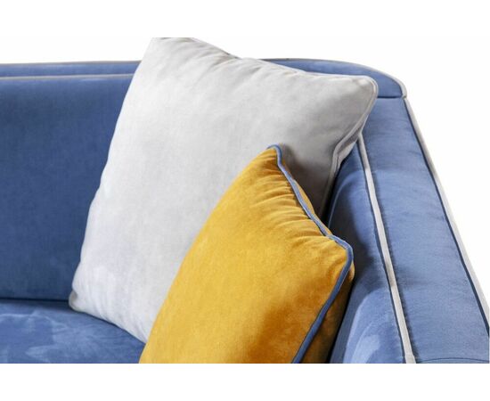 Komo диван-кровать трехместный, велюр синий, изображение 12 | Интернет магазин мебели и декора LifeDekor
