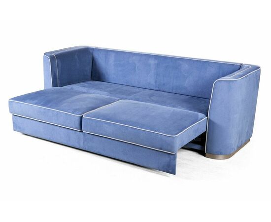 Komo диван-кровать трехместный, велюр синий, изображение 15 | Интернет магазин мебели и декора LifeDekor