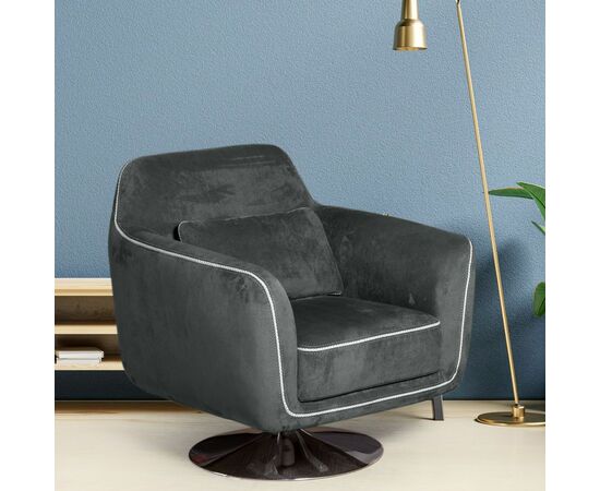 Кресло Marco, искусственная замша Breeze gray, изображение 5 | Интернет магазин мебели и декора LifeDekor
