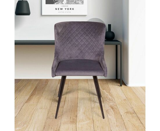 Стул JAZZ ромб поворотный 360 градуcов, бархат светло-серый 26, изображение 2 | Интернет магазин мебели и декора LifeDekor