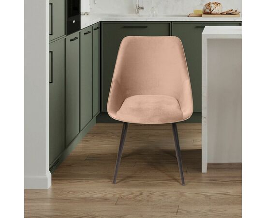 Стул Neo бархат бежевый 5/опора конус, изображение 2 | Интернет магазин мебели и декора LifeDekor