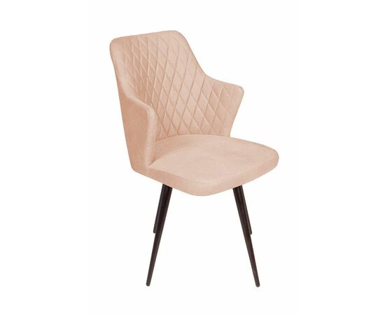 Стул поворотный на 90 градусов, функция возврата, антишум Hunt ромб, бархат бежевый 5 / чёрный конус | Интернет магазин мебели и декора LifeDekor