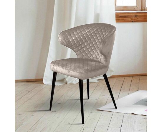 Стул Richard ромб, бархат пепельно-бежевый 25, изображение 5 | Интернет магазин мебели и декора LifeDekor