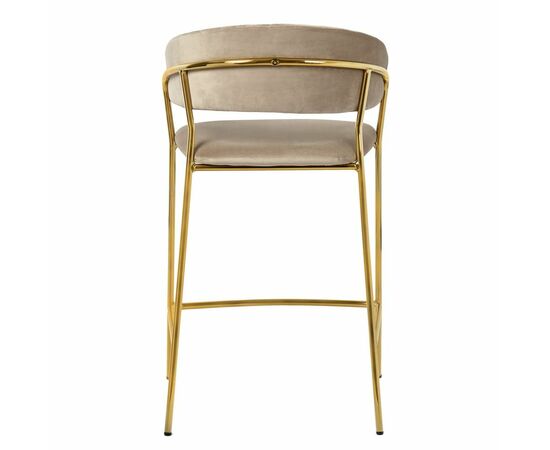 Стул полубарный Turin латте с золотыми ножками, изображение 4 | Интернет магазин мебели и декора LifeDekor