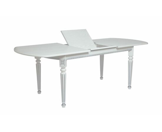 Стол овальный "Милорд-170" (90х170х220 / белый/патина серебро), изображение 3 | Интернет магазин мебели и декора LifeDekor