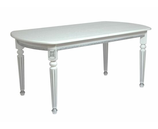 Стол овальный "Милорд-170" (90х170х220 / белый/патина серебро), изображение 5 | Интернет магазин мебели и декора LifeDekor