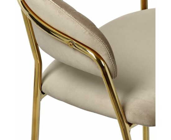 Стул полубарный Turin латте с золотыми ножками, изображение 6 | Интернет магазин мебели и декора LifeDekor