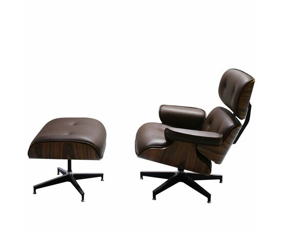 Кресло EAMES LOUNGE CHAIR и оттоманка EAMES LOUNGE CHAIR коричневые, изображение 3 | Интернет магазин мебели и декора LifeDekor
