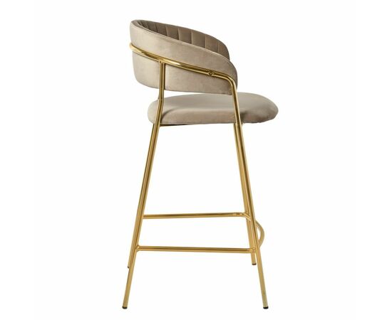 Стул полубарный Turin латте с золотыми ножками, изображение 3 | Интернет магазин мебели и декора LifeDekor