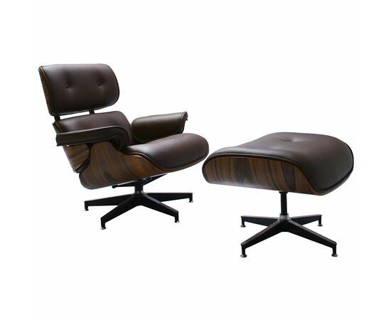 Кресло EAMES LOUNGE CHAIR и оттоманка EAMES LOUNGE CHAIR коричневые | Интернет магазин мебели и декора LifeDekor