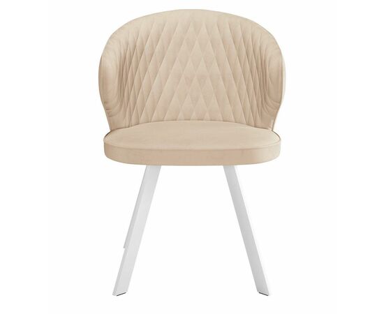 Стул DikLine 249 поворотный, B03 BEIGE, ножки белые, изображение 2 | Интернет магазин мебели и декора LifeDekor