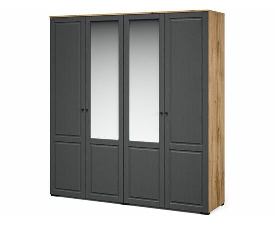 Шкаф «Лацио Сканди» 4д (с зеркалами), Вотан/Сканди графит | Интернет магазин мебели и декора LifeDekor
