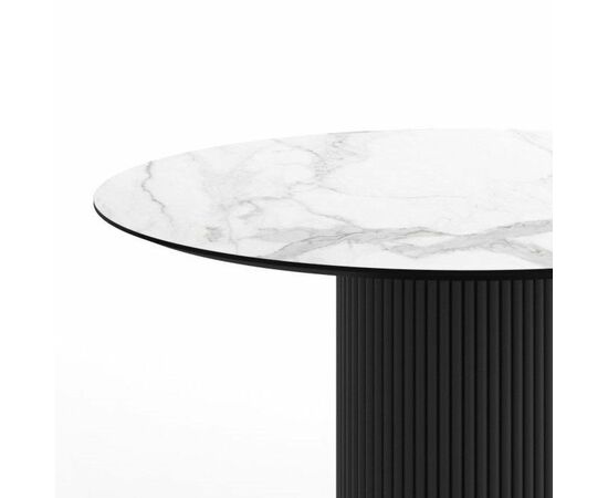 Стол круглый Nolan 100, керамика матовая, белая, изображение 3 | Интернет магазин мебели и декора LifeDekor