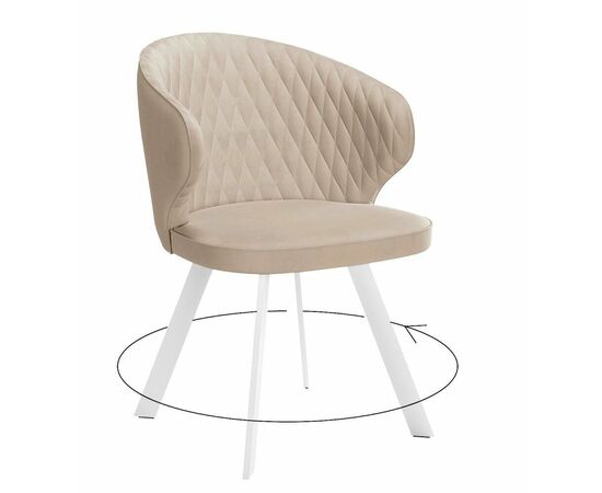 Стул DikLine 249 поворотный, B03 BEIGE, ножки белые | Интернет магазин мебели и декора LifeDekor
