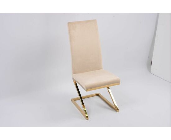 Стул обеденный Палермо MC799-BG-2, 60х46х105 см, бежевый/глянцевое золото | Интернет магазин мебели и декора LifeDekor