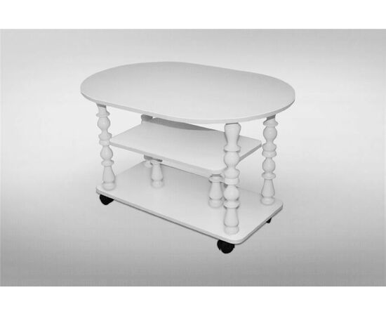 Столик "Журнальный" (Белый/ЛДСП/Ноги белые) | Интернет магазин мебели и декора LifeDekor