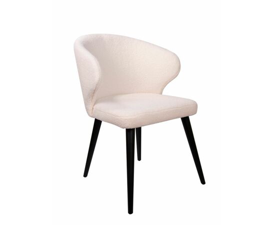 Дизайнерский стул Ariel букле белый, опора бук черный | Интернет магазин мебели и декора LifeDekor