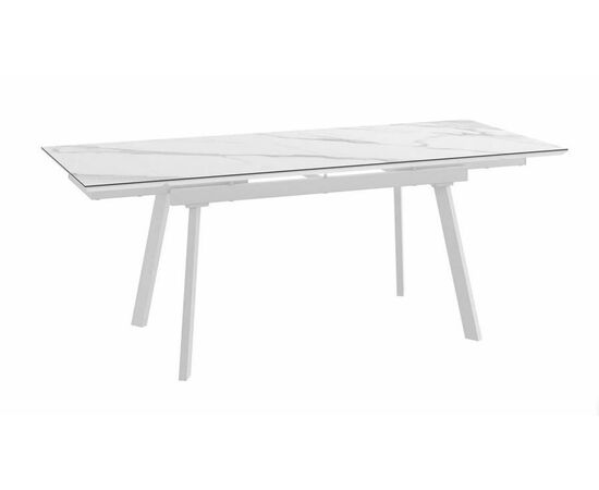 Cтол с керамическим покрытием Chelsy -160 (CALAKATTA ST CER/Белый) 160(40+40)х90, изображение 2 | Интернет магазин мебели и декора LifeDekor